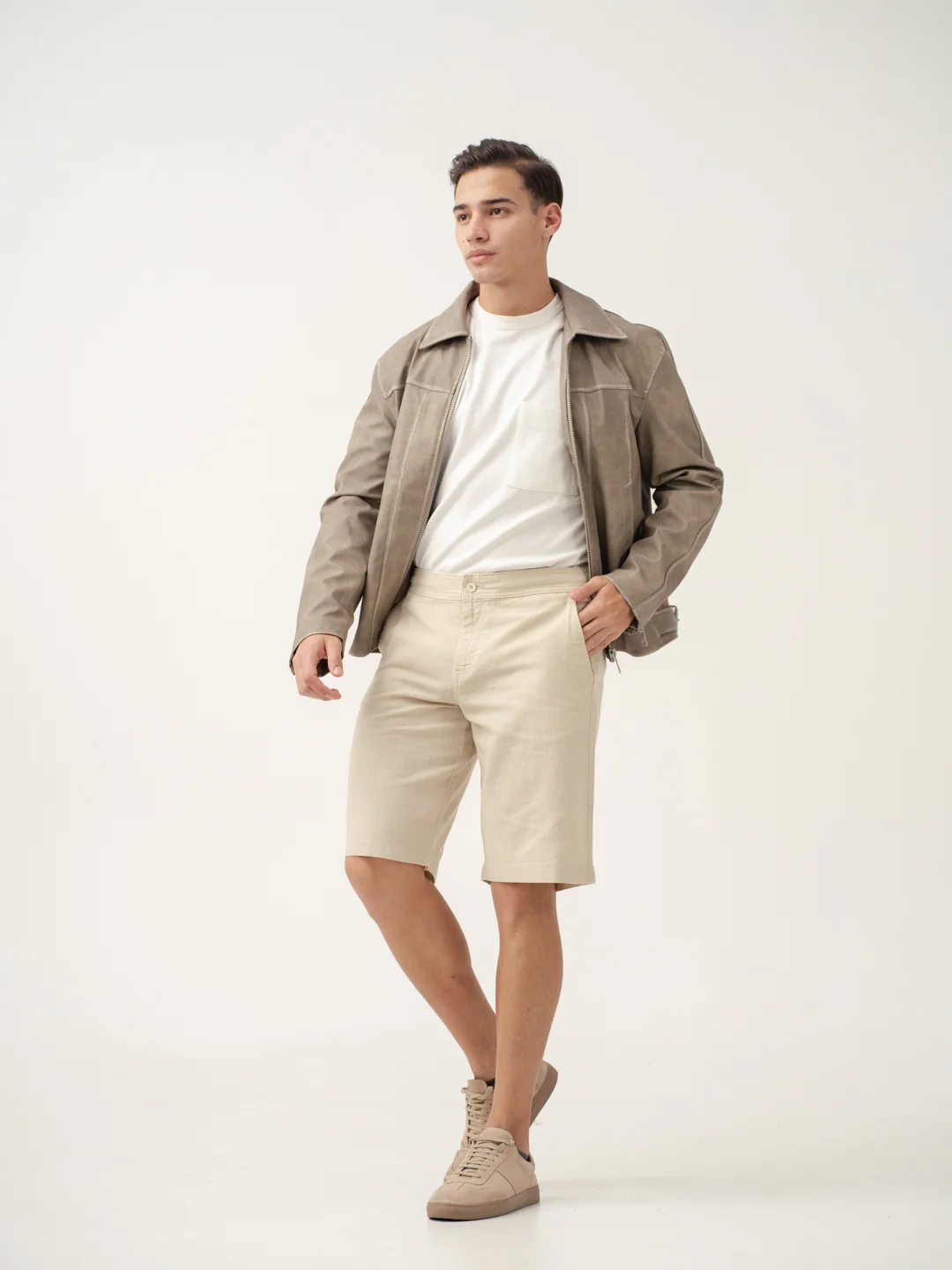 Bondi Beige All Day Lounge Cotton Shorts - Image 7