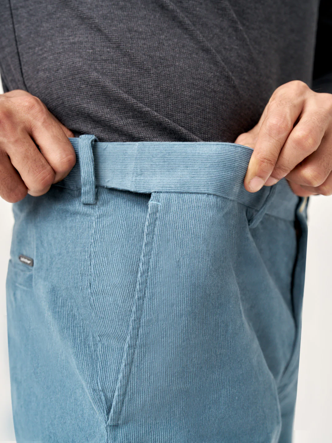 BoraBora Blue Corduroy Stretch Pants - Image 3