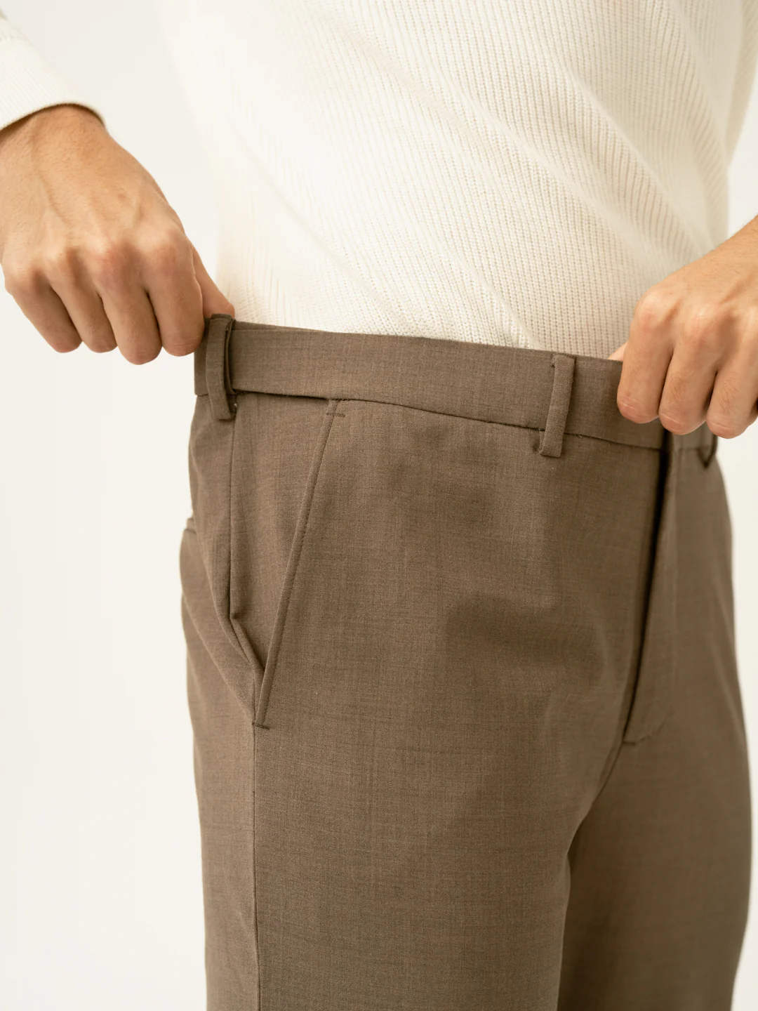 Boston Brown Melange Merino Wool Pants - Image 4