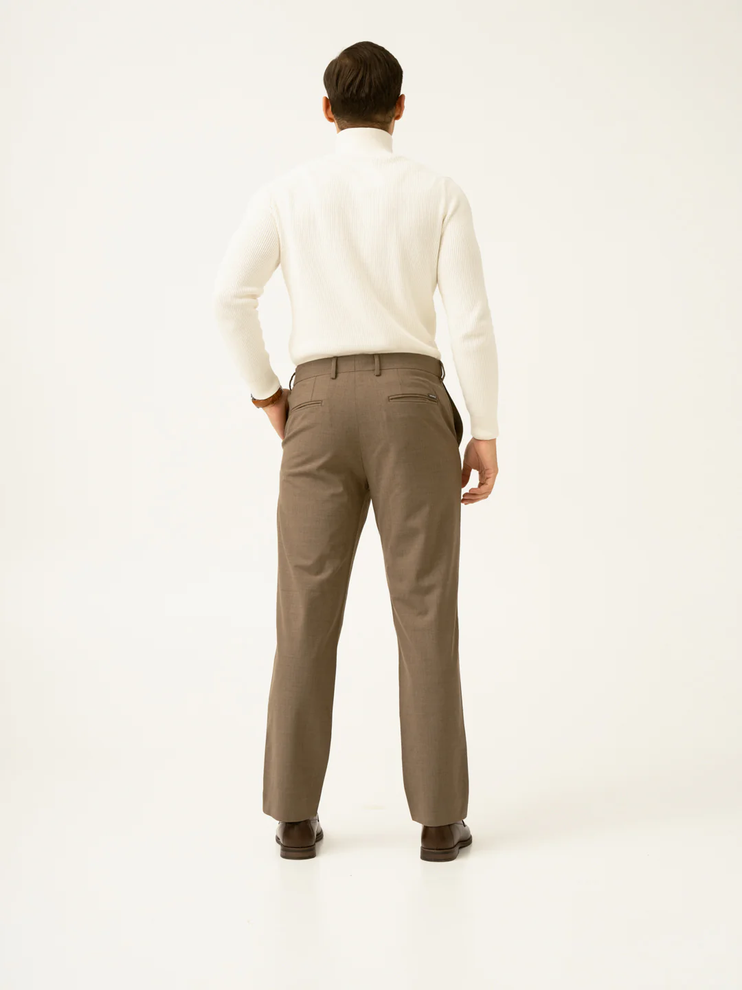 Boston Brown Melange Merino Wool Pants - Image 6