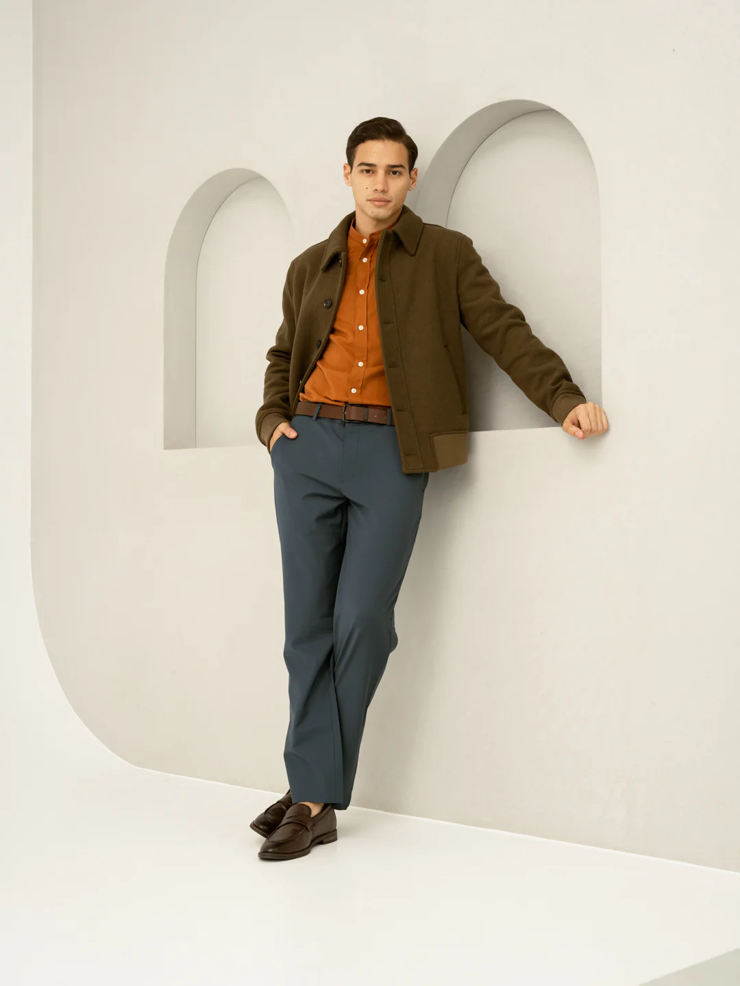 Bottle Green Merino Wool Pants - Image 8