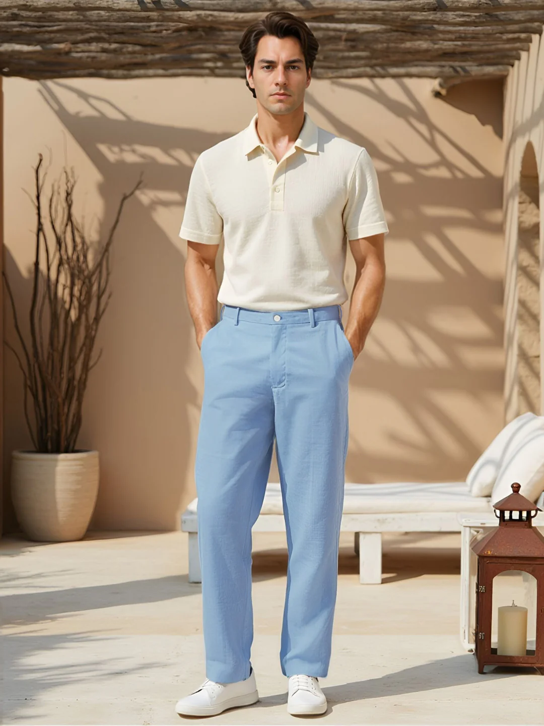 Breatheloop Blue Linen Sorona Pants - Image 3