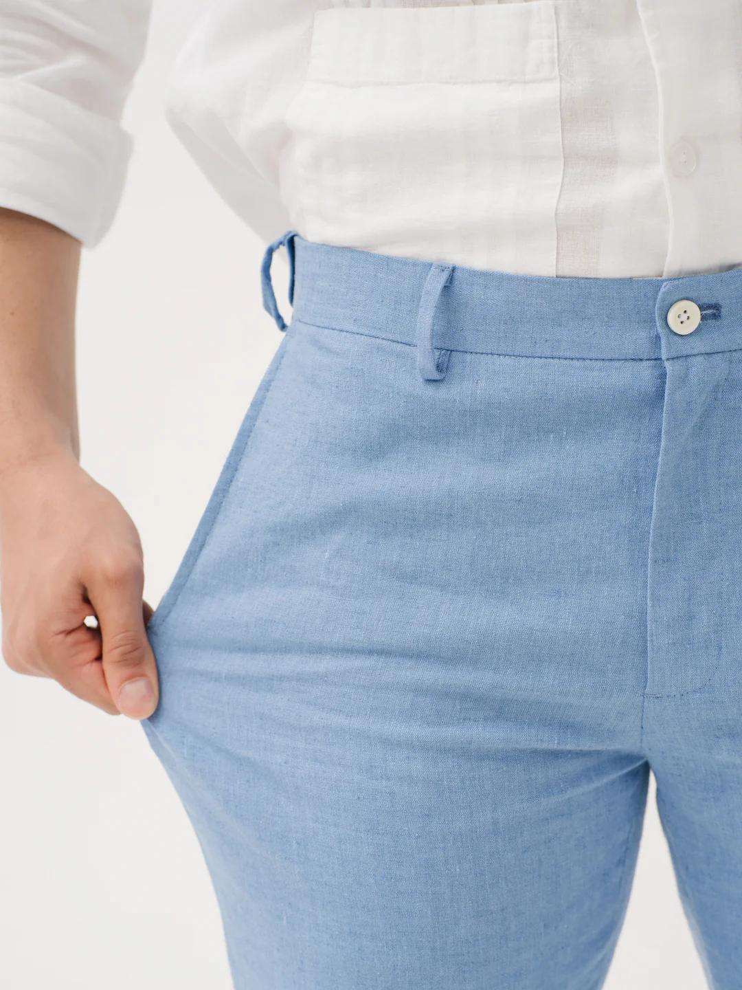Breatheloop Blue Linen Sorona Pants - Image 4