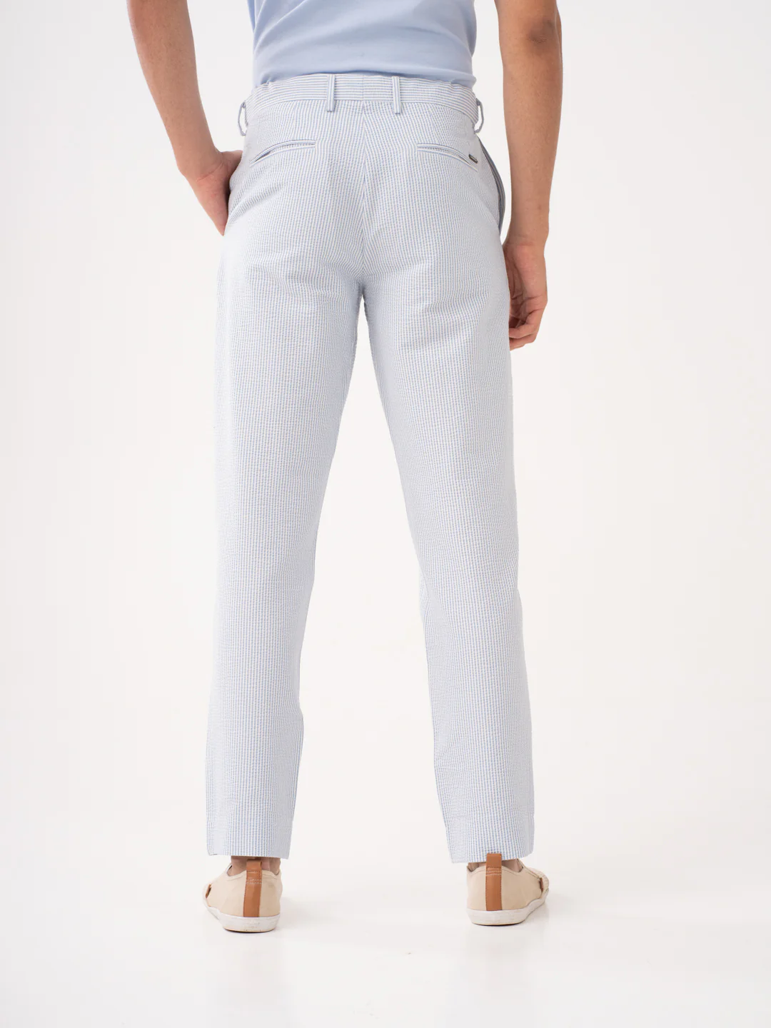 Breeze Blue Stripes Seersucker Pants - Image 8