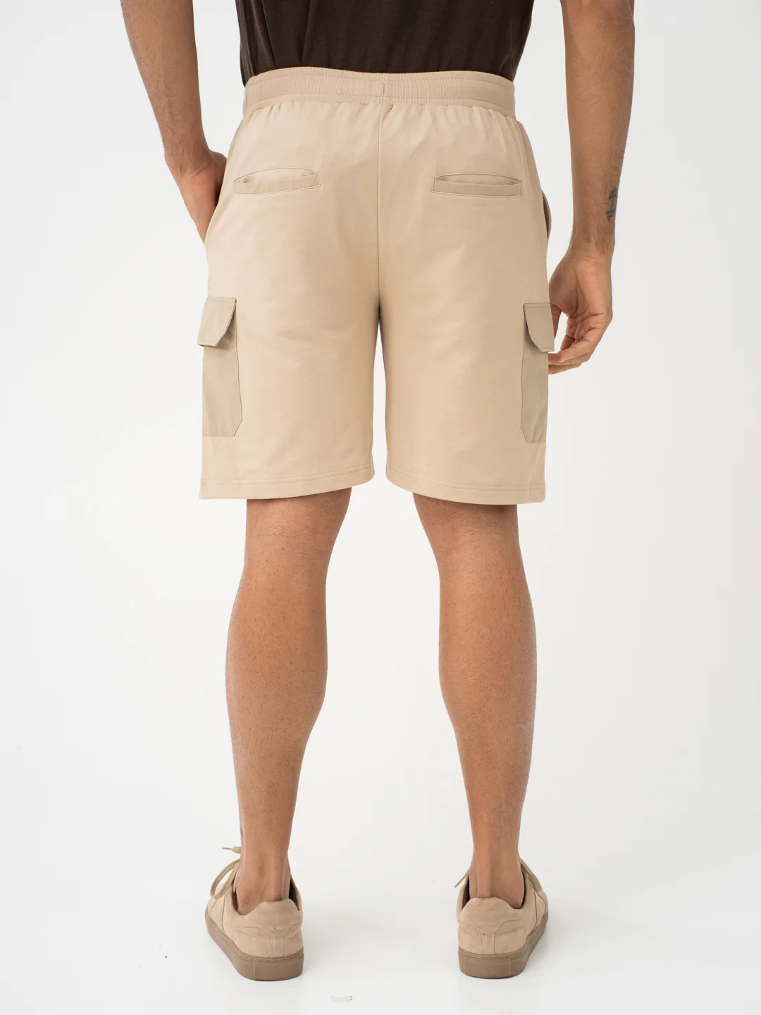 Brew Beige Relaxed Fit Cargo Sweatshorts - Image 7