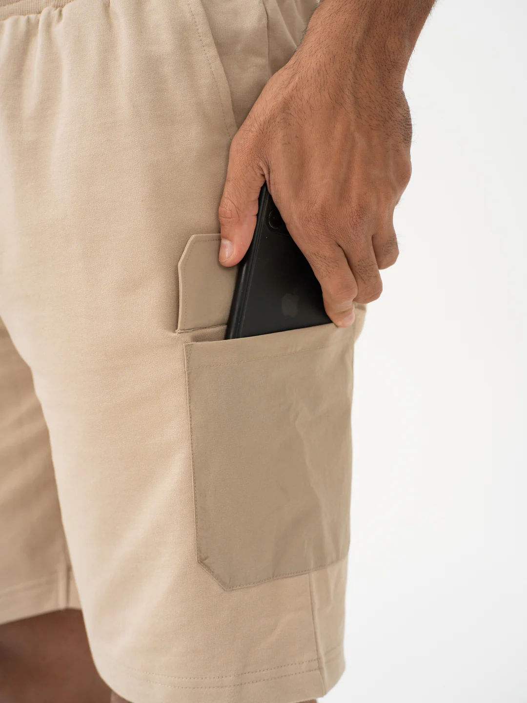Brew Beige Relaxed Fit Cargo Sweatshorts - Image 8