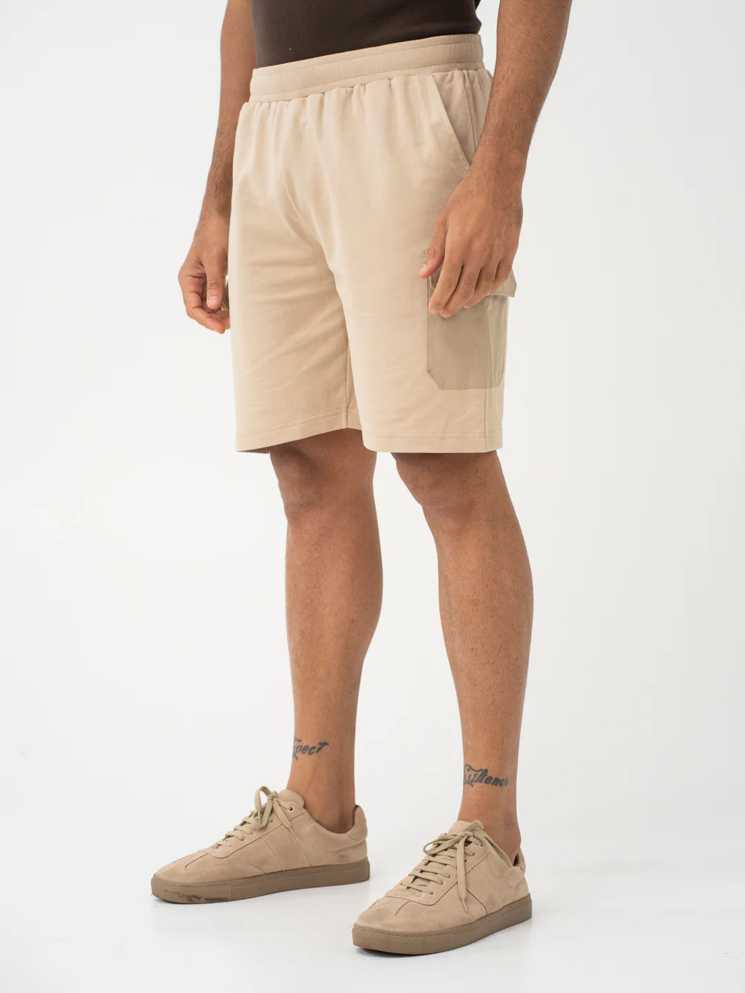 Brew Beige Relaxed Fit Cargo Sweatshorts - Image 9