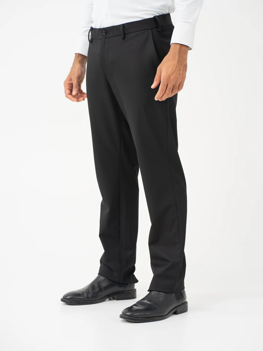 Brisk Black Water Repellent Relaxed Fit Stretch Formal Pants - Image 10