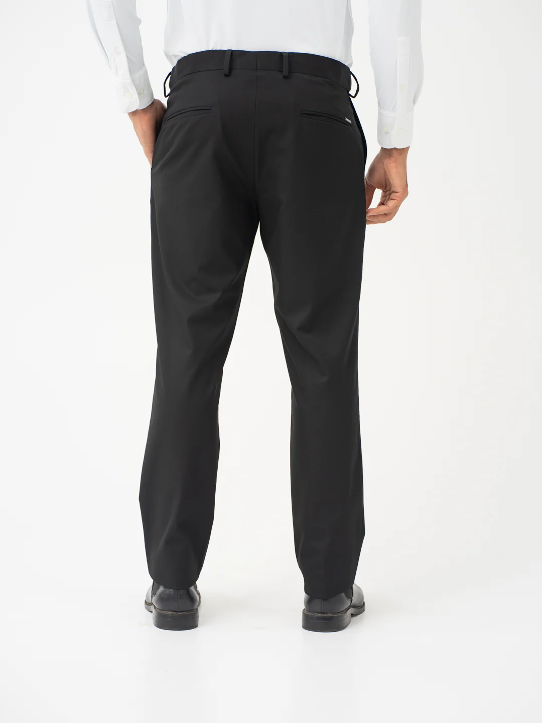 Brisk Black Water Repellent Relaxed Fit Stretch Formal Pants - Image 7