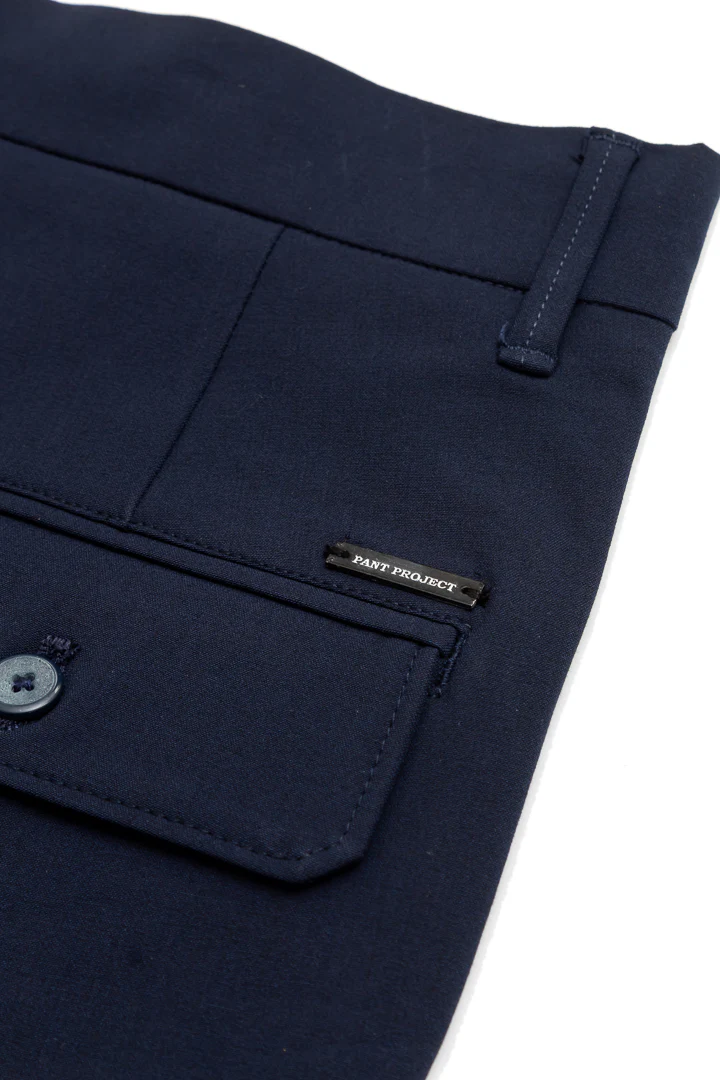 Eco Navy Stretch Cargo Shorts - Image 5