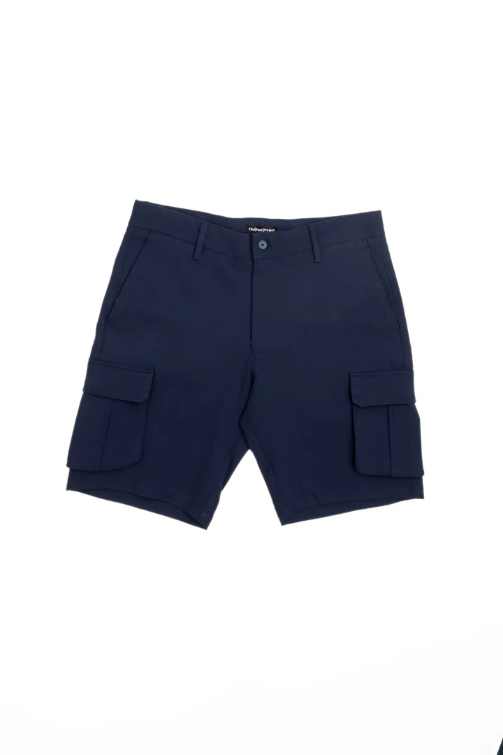 Eco Navy Stretch Cargo Shorts - Image 6