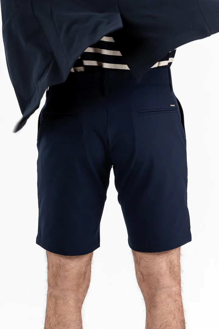Eco Navy Stretch Chino Shorts - Image 5