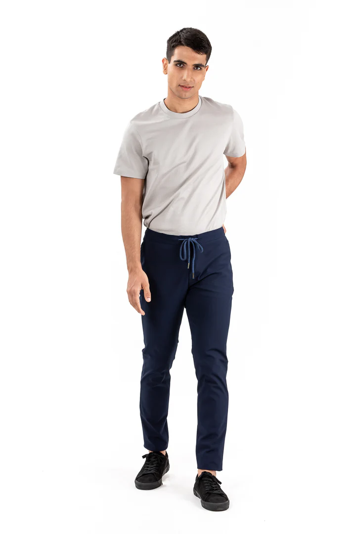 Eco Navy Stretch Joggers - Image 3