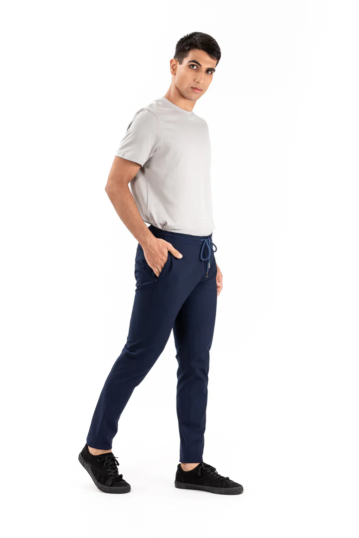 Eco Navy Stretch Joggers - Image 4