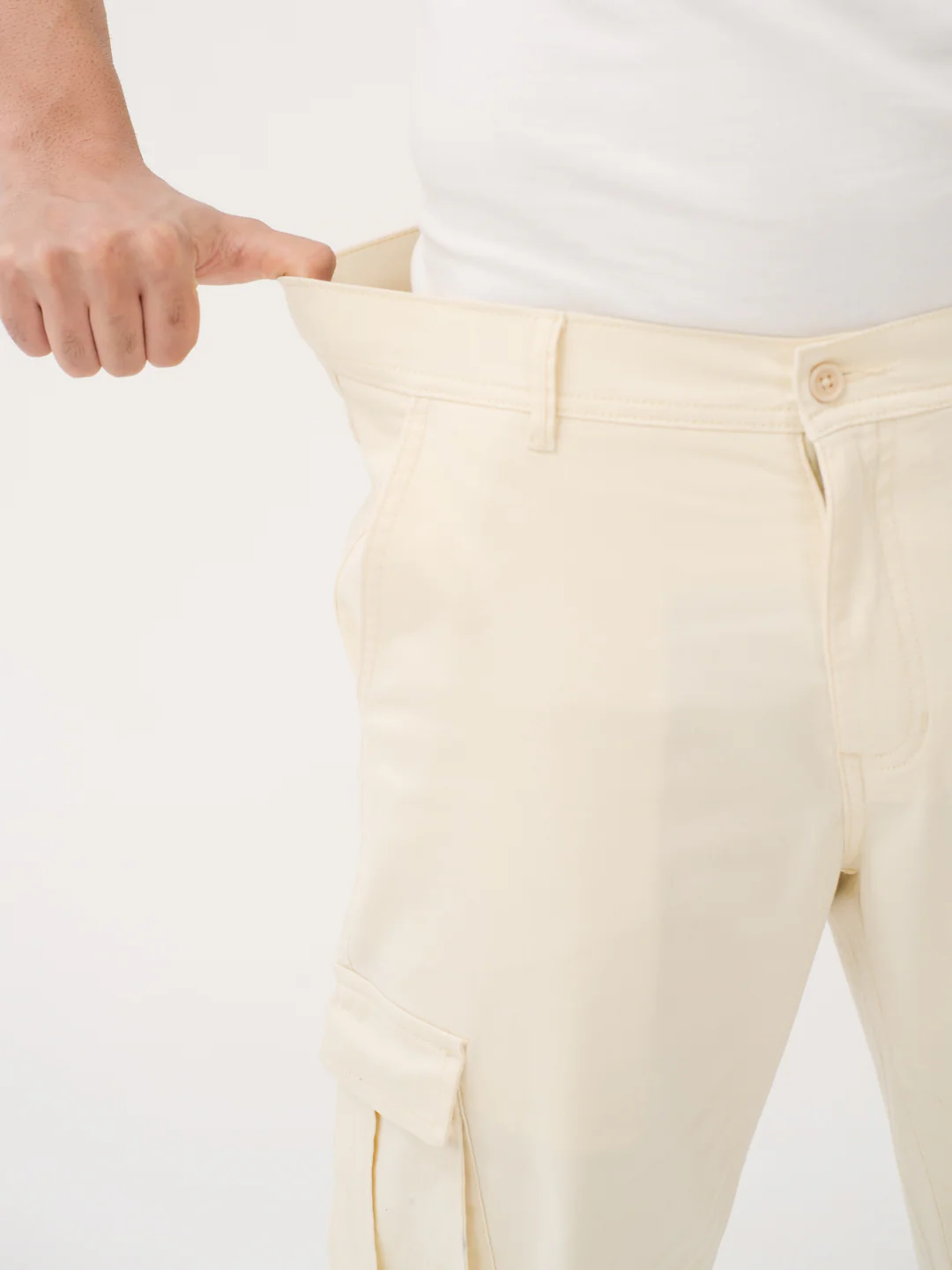 Burl Beige Relaxed Fit Stretch Cargo Pants - Image 5