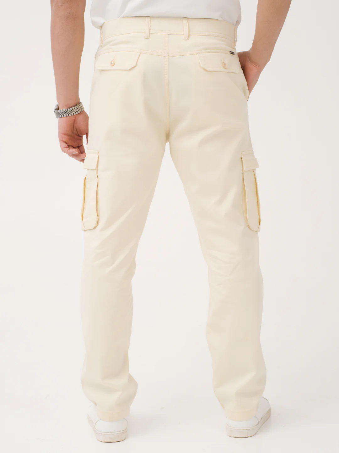 Burl Beige Relaxed Fit Stretch Cargo Pants - Image 7