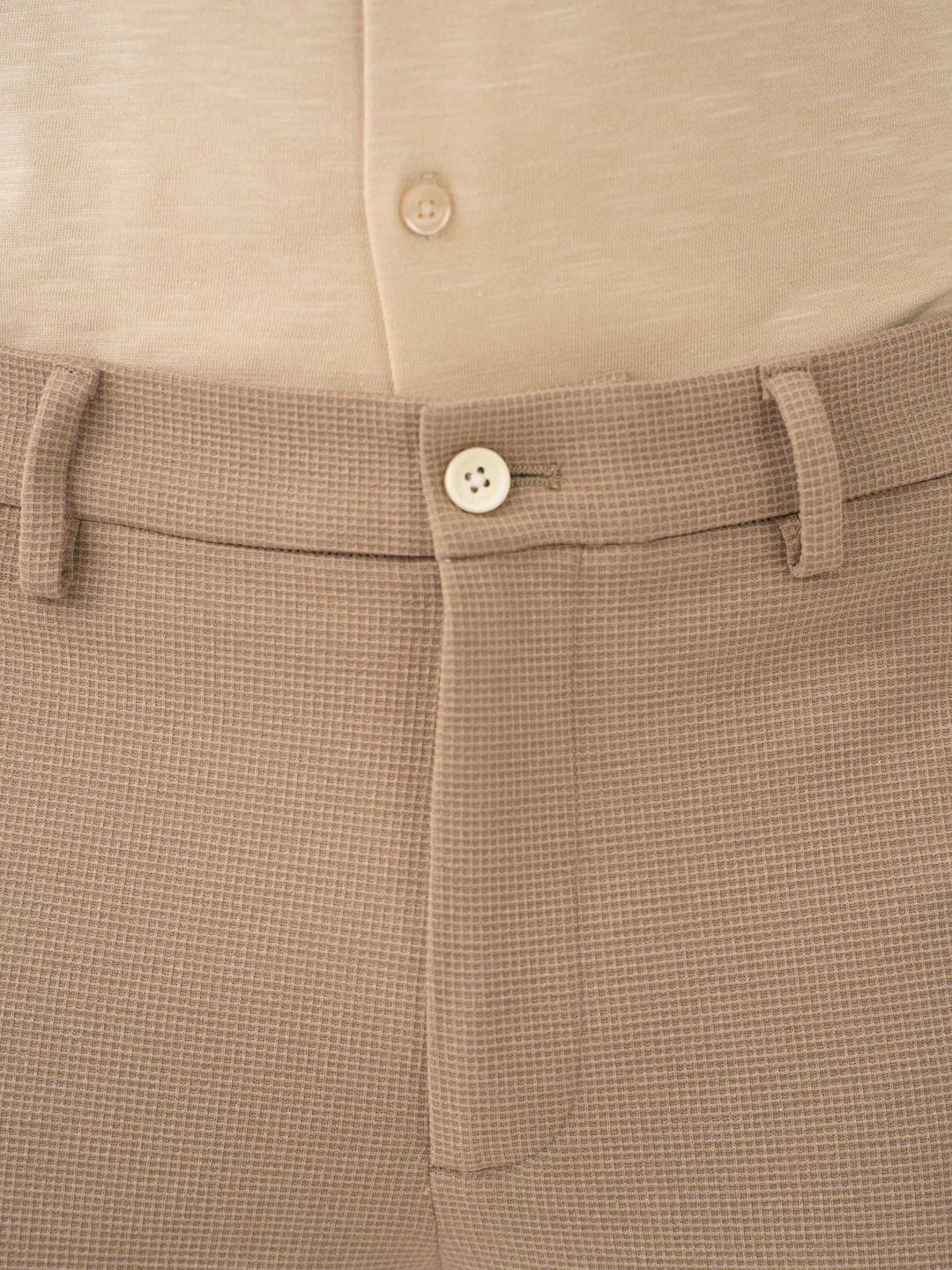 Byte Beige Waffle Textured Power-Stretch Pants - Image 11