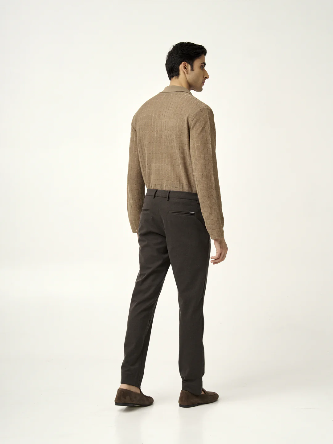 Walnut Brown Houndstooth Power-Stretch Pants - Image 8