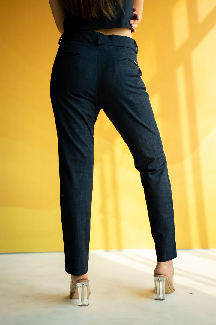 Cadet Blue Business Casual Women Pants - Image 6