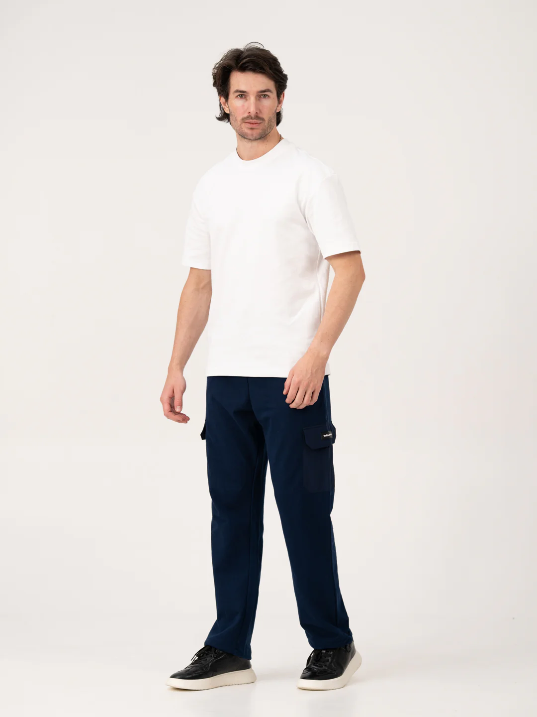 Calm Navy Relaxed Fit Cargo Sweatpants - Image 3