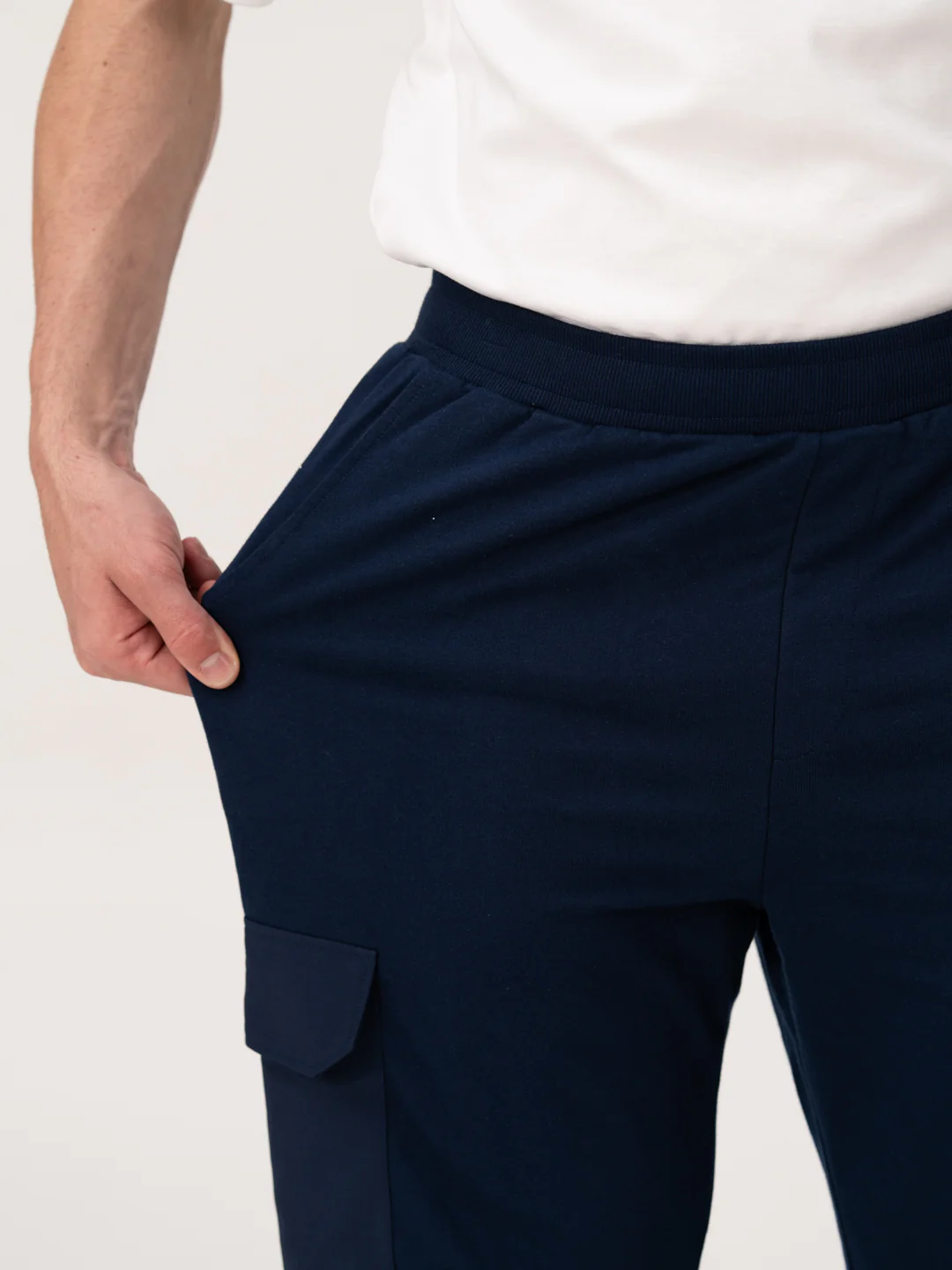 Calm Navy Relaxed Fit Cargo Sweatpants - Image 4
