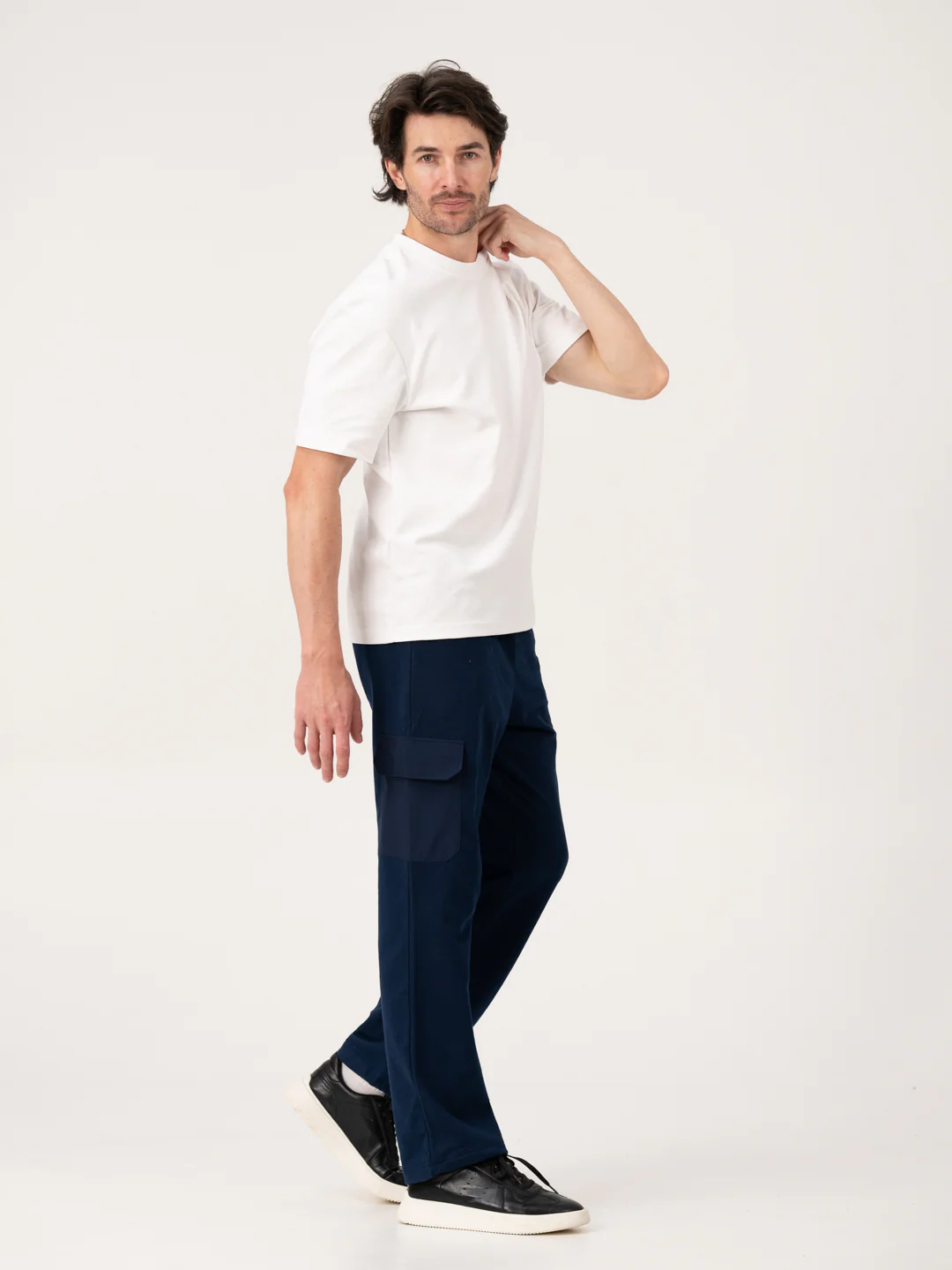 Calm Navy Relaxed Fit Cargo Sweatpants - Image 8