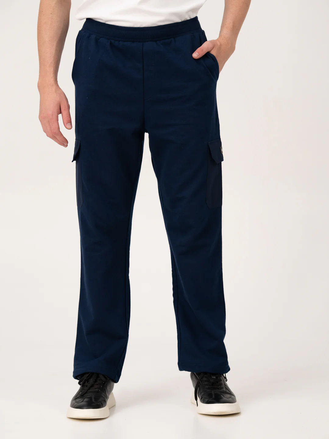 Calm Navy Relaxed Fit Cargo Sweatpants - Image 9