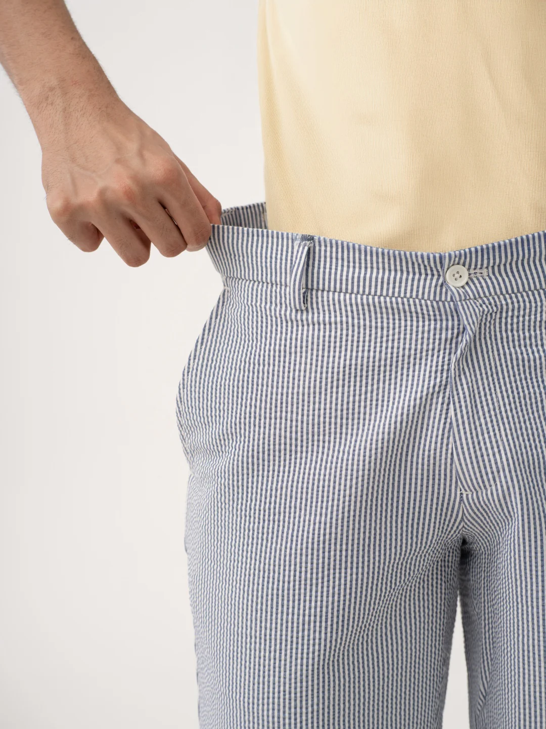 Captain Navy Stripes Seersucker Chino Shorts - Image 6