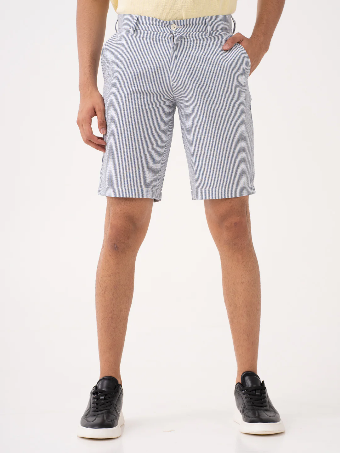 Captain Navy Stripes Seersucker Chino Shorts - Image 7