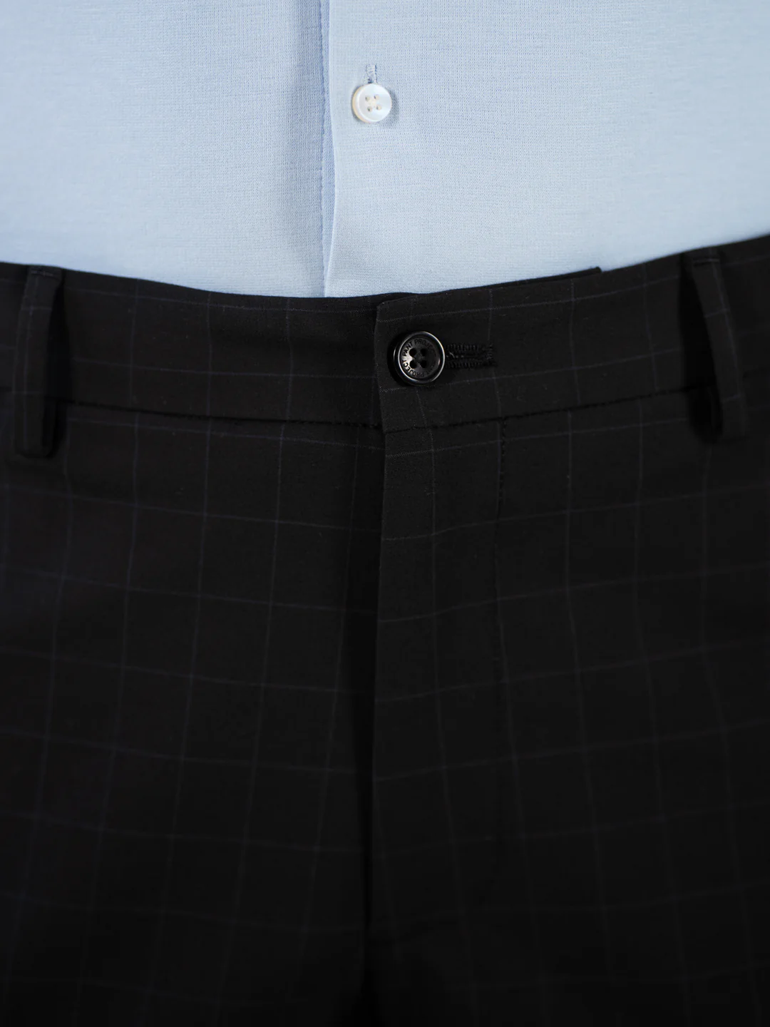 Cartographer Black Checks Relaxed Fit Stretch Formal Pants - Image 9