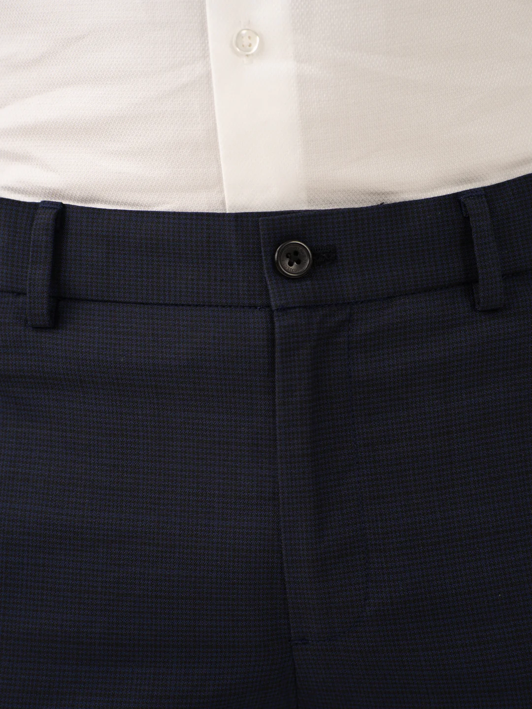 Cassian Navy Houndstooth Stretch Formal Pants - Image 10