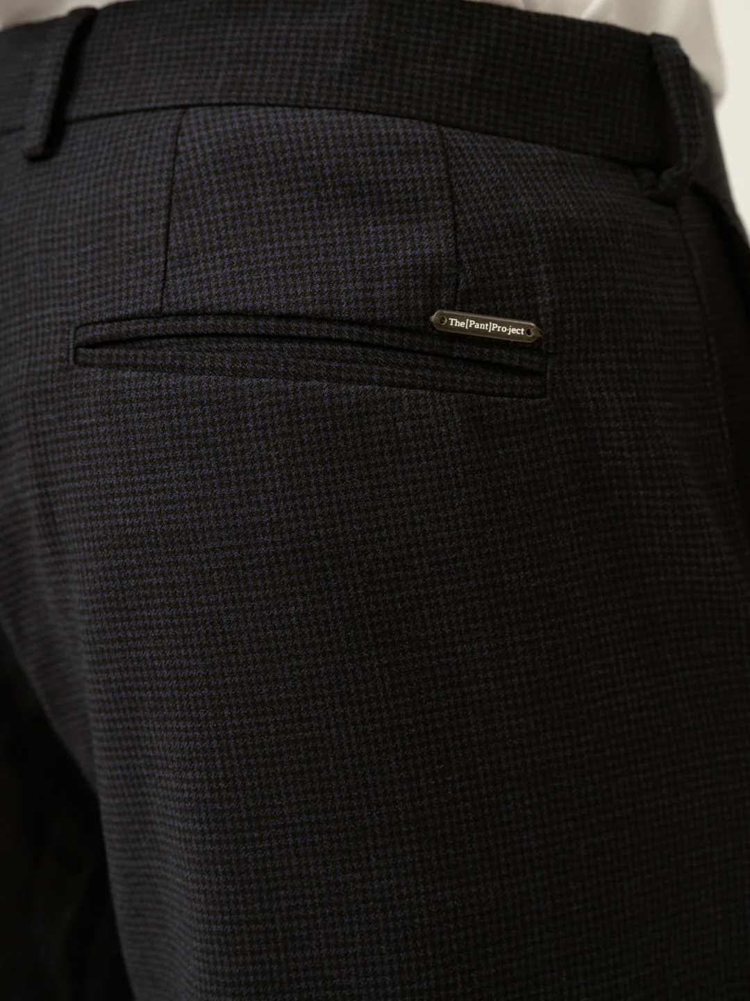 Castle Navy Houndstooth Merino Wool Pants - Image 5