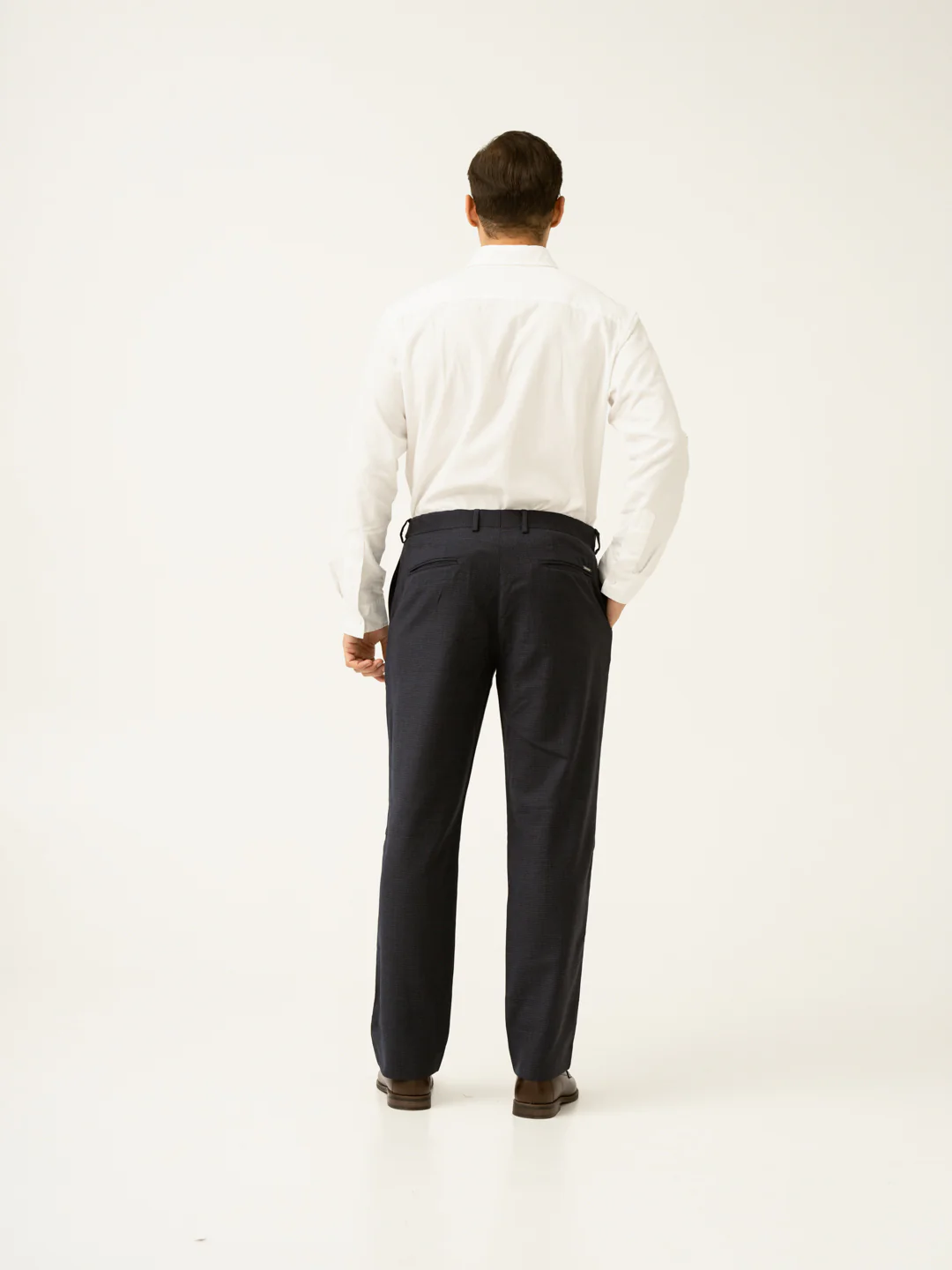 Castle Navy Houndstooth Merino Wool Pants - Image 6