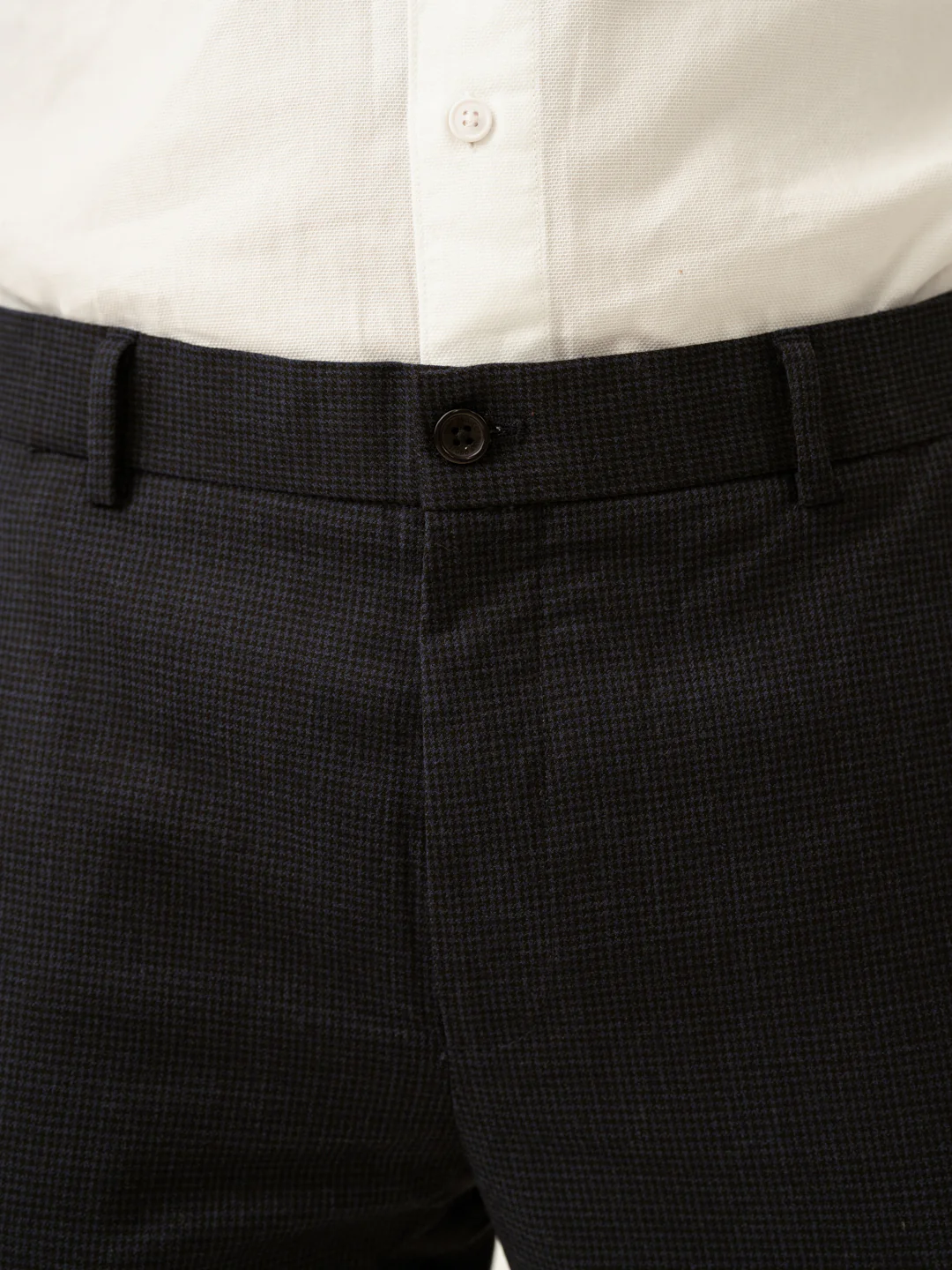 Castle Navy Houndstooth Merino Wool Pants - Image 8