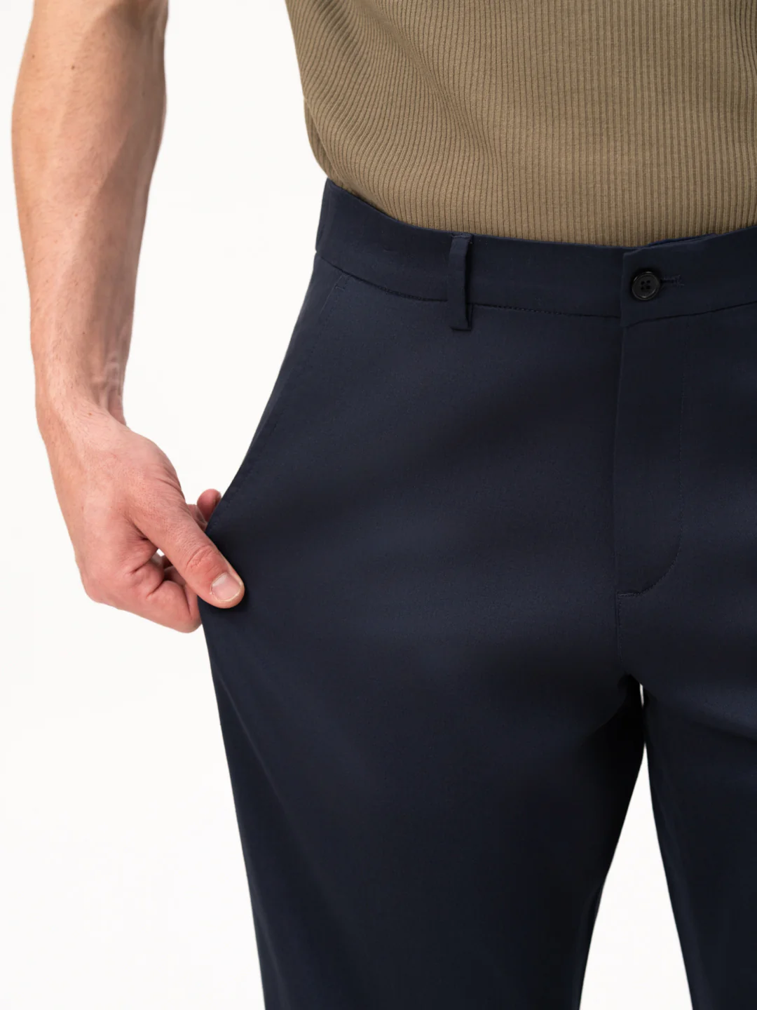Celestra Navy Relaxed Fit Stretch Chinos for Men - Image 4