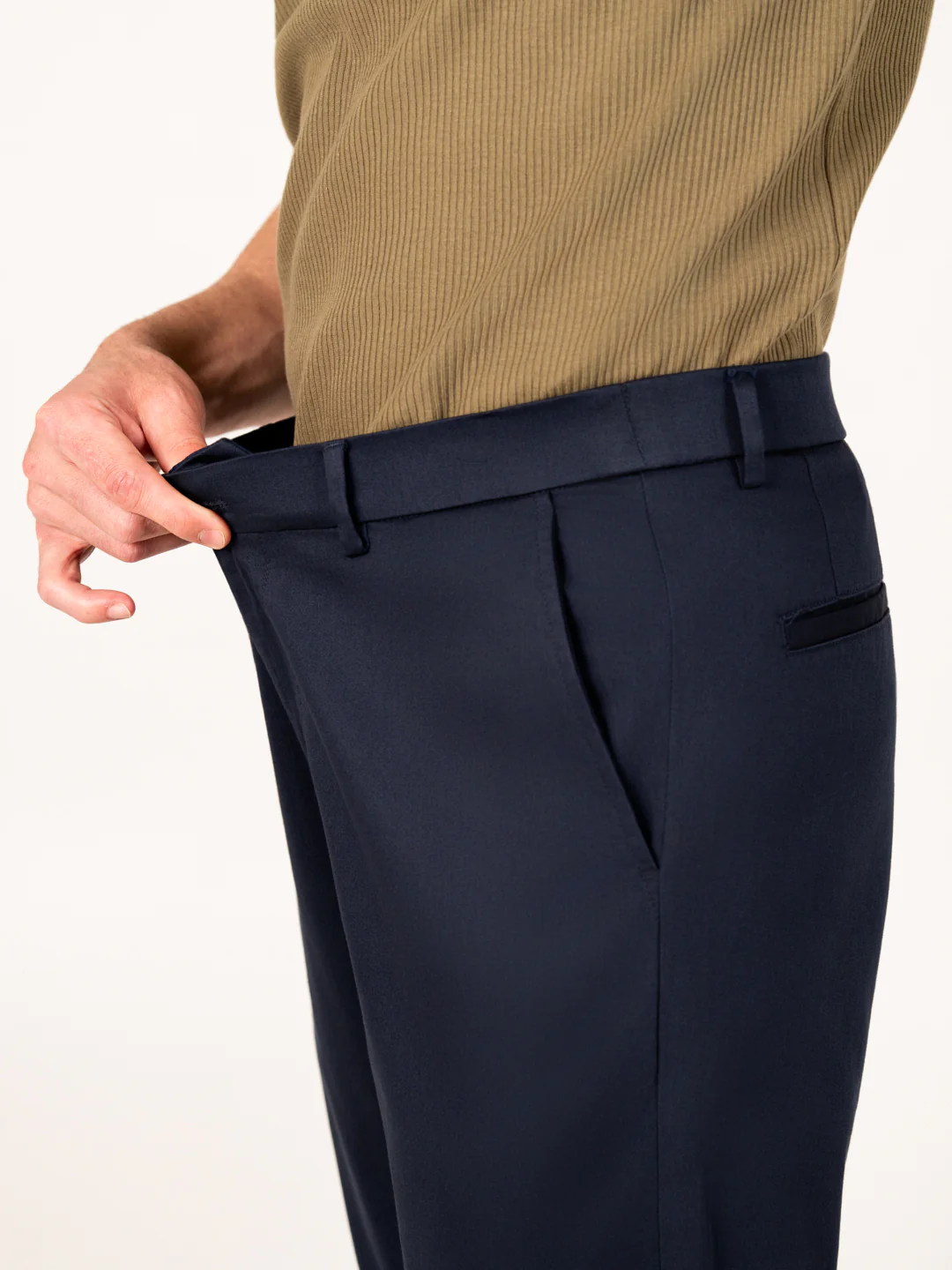Celestra Navy Relaxed Fit Stretch Chinos for Men - Image 6