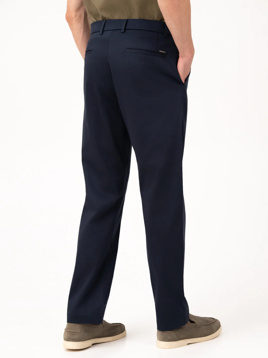 Celestra Navy Relaxed Fit Stretch Chinos for Men - Image 7