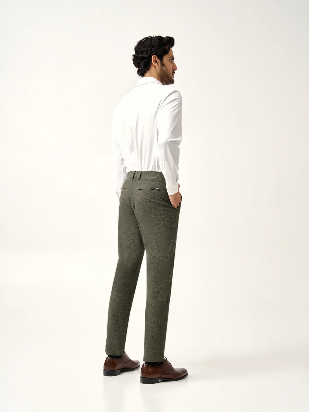 Chandigarh Green Checks Seersucker Pants - Image 7