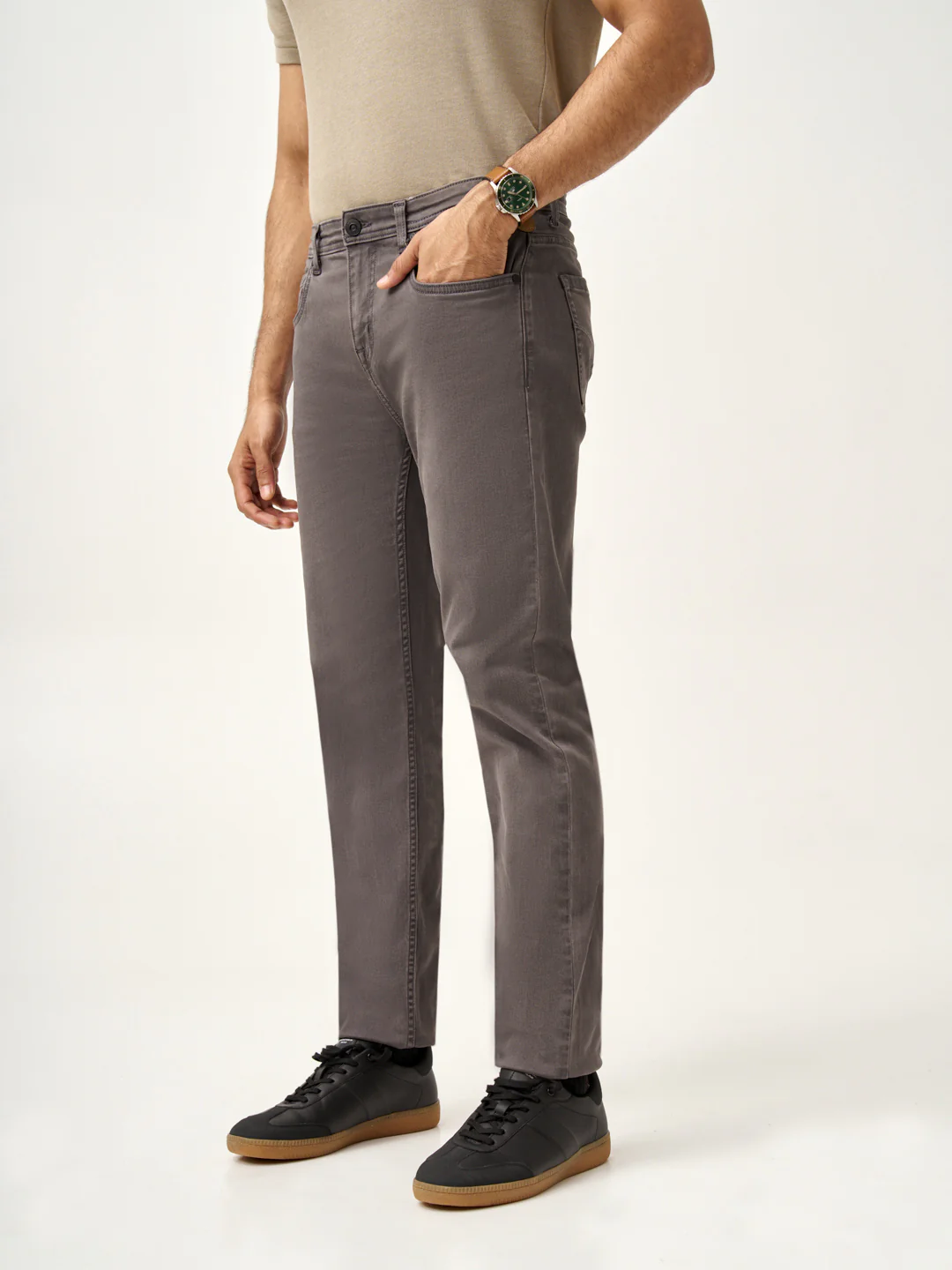 Charcoal Grey Power-Stretch Slim Fit Jeans - Image 10
