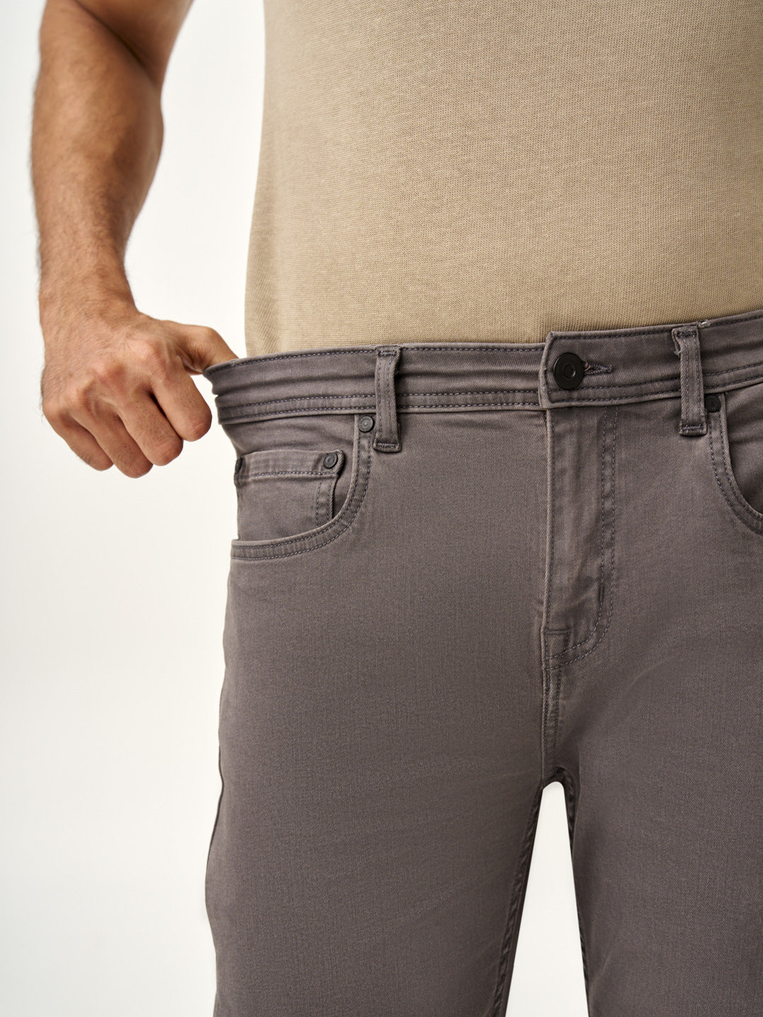 Charcoal Grey Power-Stretch Slim Fit Jeans - Image 6