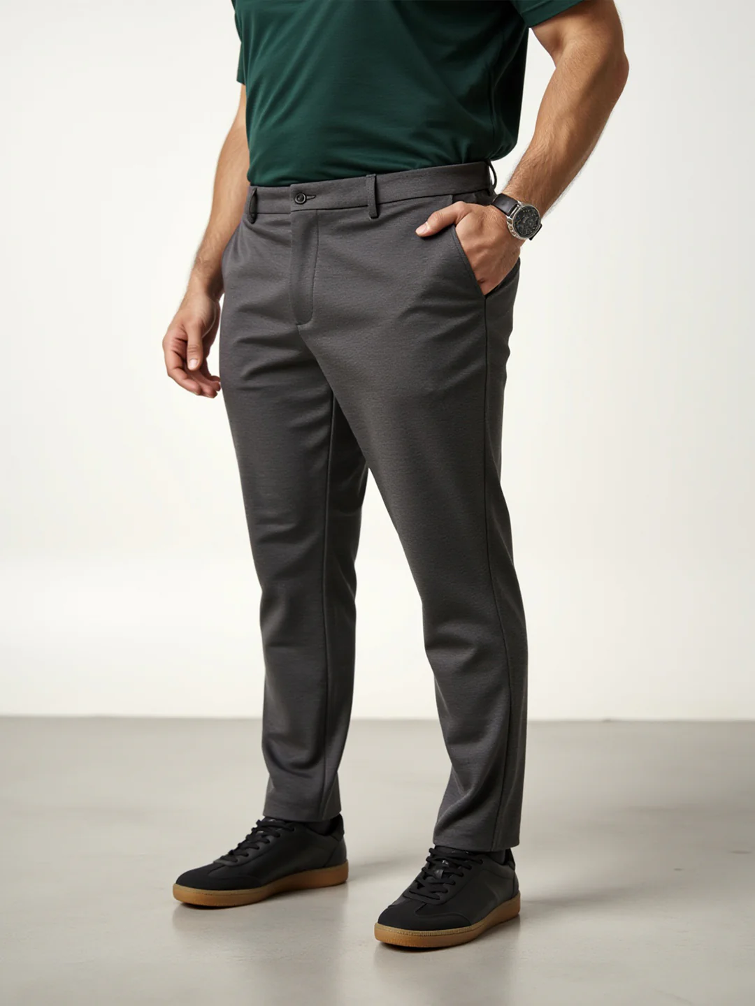 Charcoal Plus Size Power-Stretch Pants - Image 6