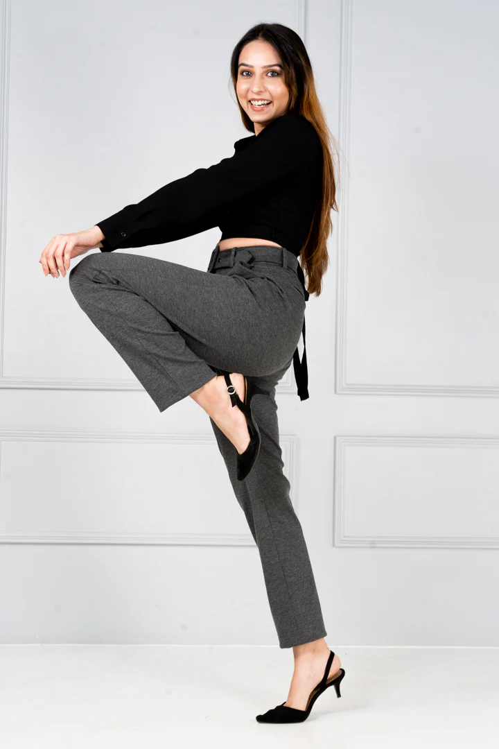 Charcoal Power-Stretch Pants - Women - Image 5