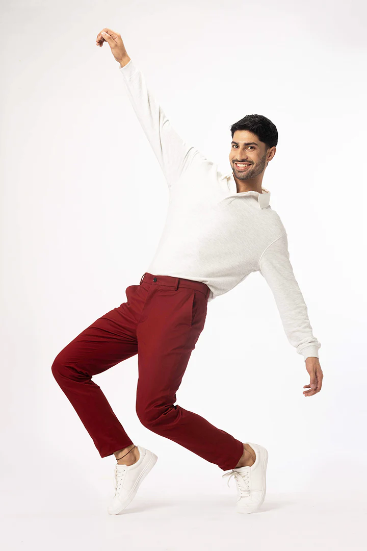 Cherry Red Stretch Chinos - Image 2