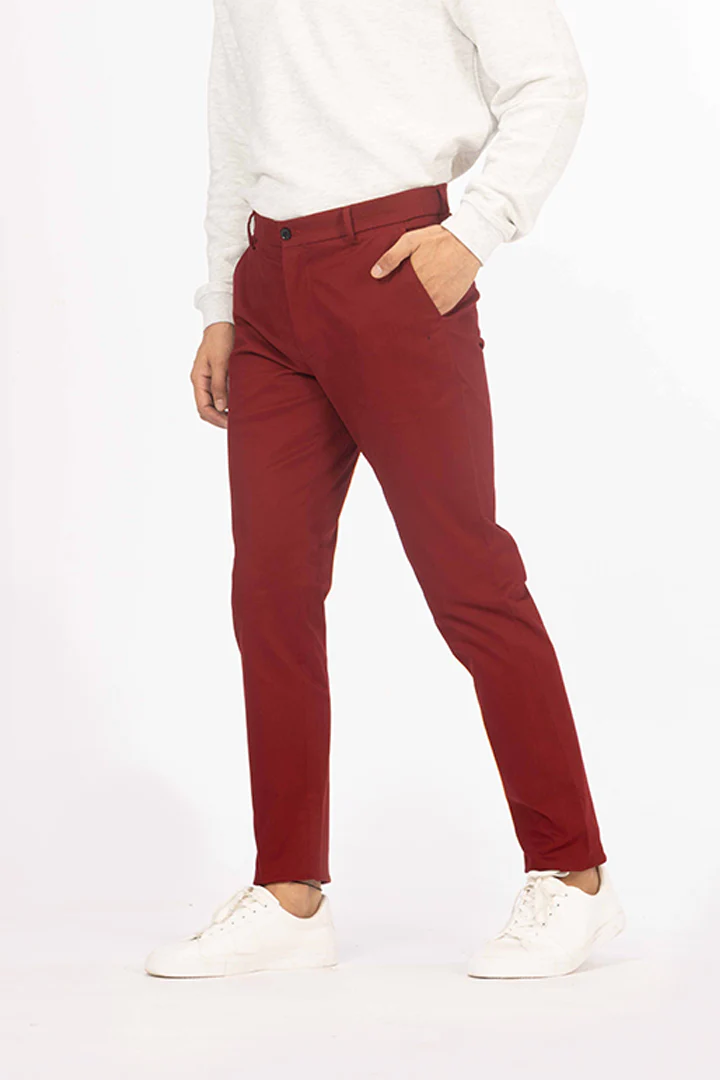 Cherry Red Stretch Chinos - Image 4