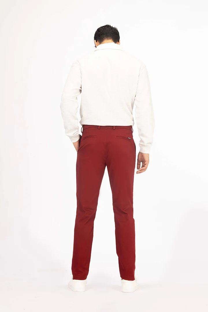 Cherry Red Stretch Chinos - Image 6