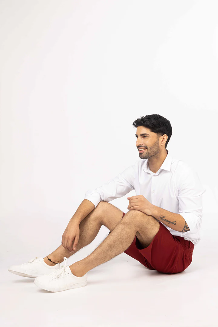 Cherry Red Stretch Chino Shorts - Image 4