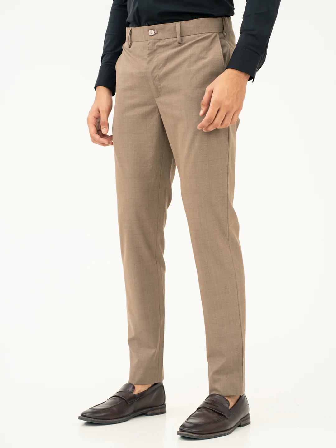 Chestnut Brown Checks Formal Pants - Image 10