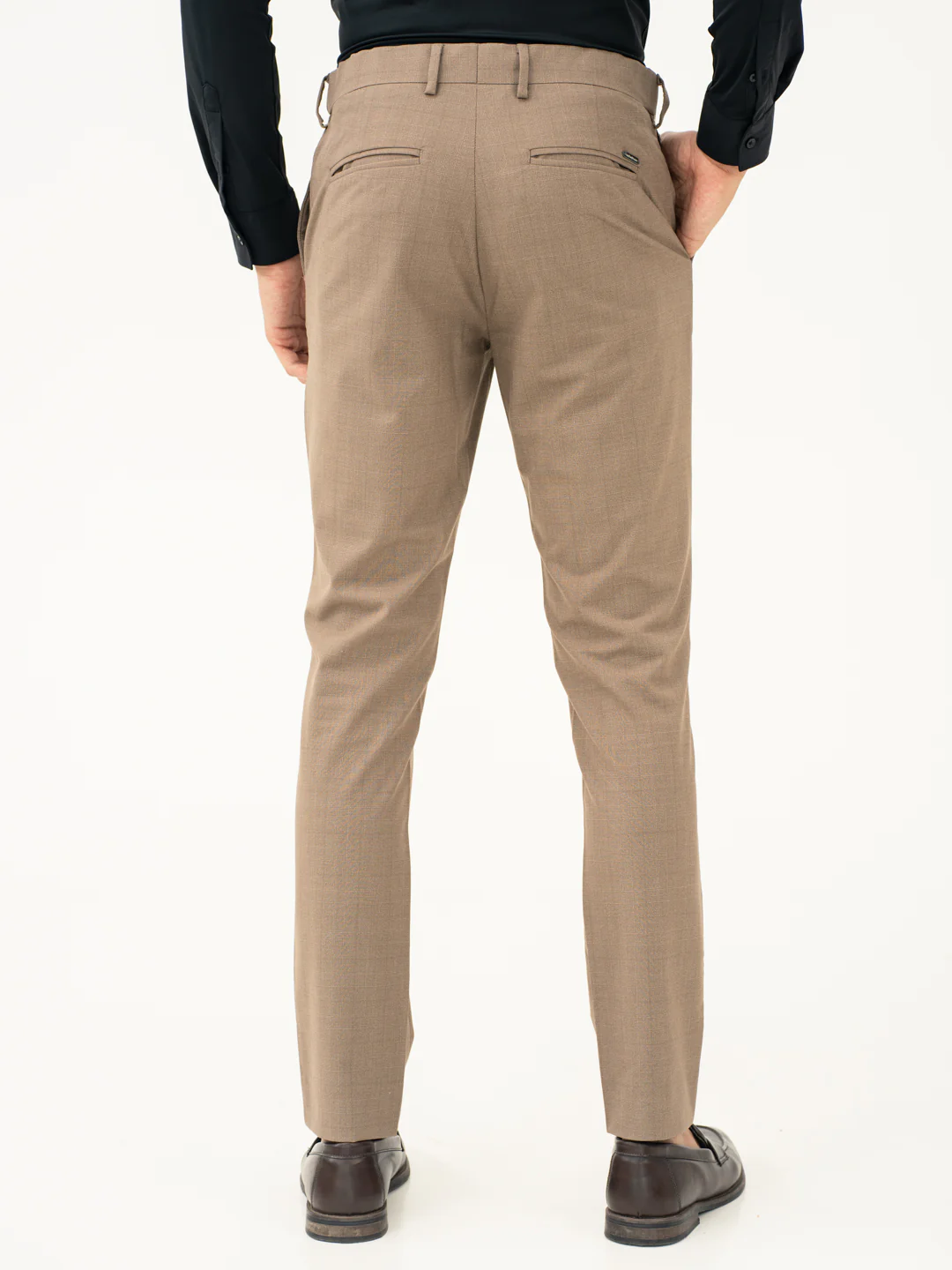 Chestnut Brown Checks Formal Pants - Image 6