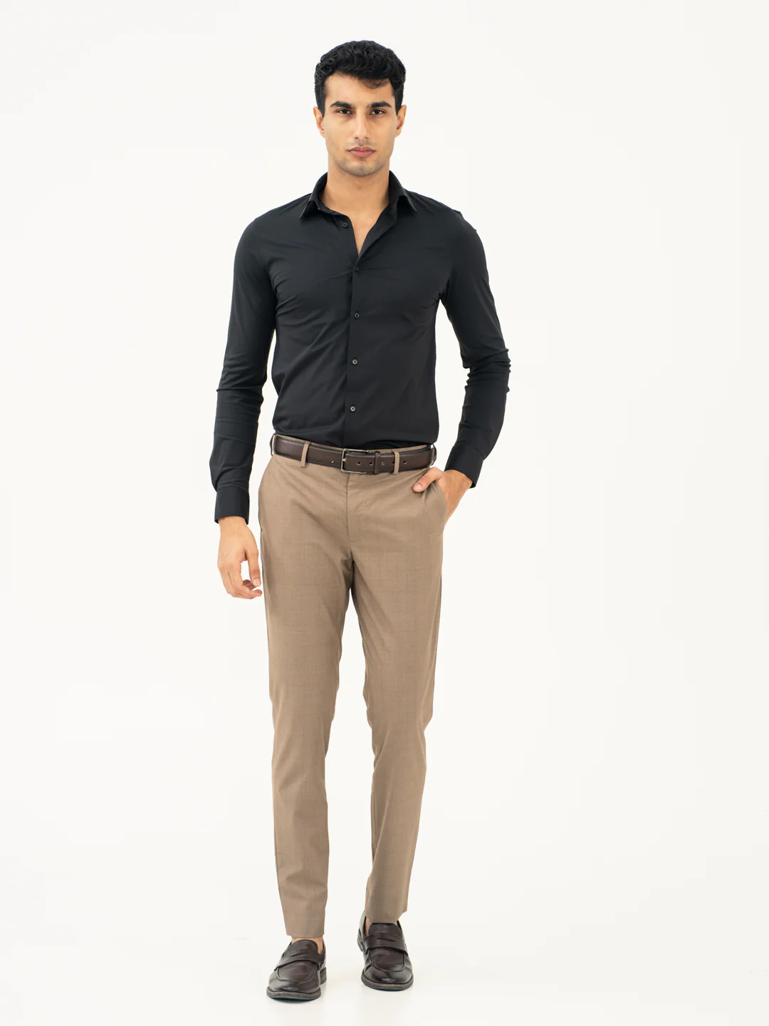 Chestnut Brown Checks Formal Pants - Image 7