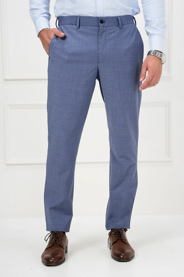 Chicago Blue Melange Merino Wool Pants - Image 6